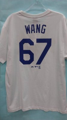 MLB美國大聯盟 皇家隊 王建民 WANG 67 背號 圓領棉質T恤 白 6630267-800