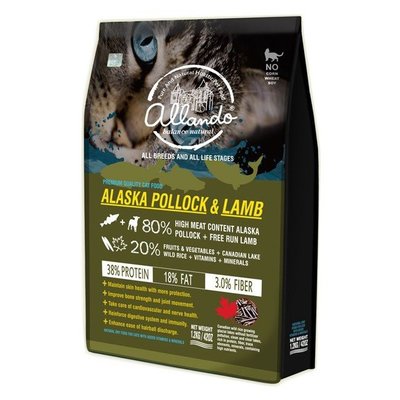 Allando 奧藍多 天然無穀貓鮮糧 ~ 阿拉斯加鱈魚+羊肉 全齡貓 6.8kg