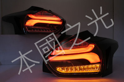 oo本國之光oo 全新 福特 16 17 18 FOCUS MK3.5 LED雙光柱賓士款 黑底 尾燈 流水方向燈 一對