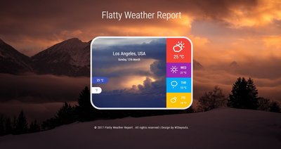 Flatty Weather Report 響應式網頁模板、HTML5+CSS3、網頁特效 #07101