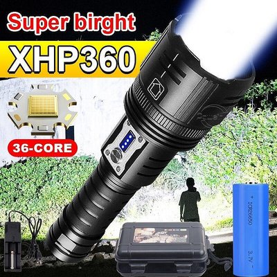 新款推薦 Xhp360 功能強大的 Led 手電筒可手電筒大功率燈籠-可開發票