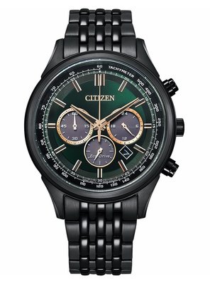 CITIZEN 星辰 亞洲限定 光動能計時手錶-黑X極光綠 CA4418-82X/42mm