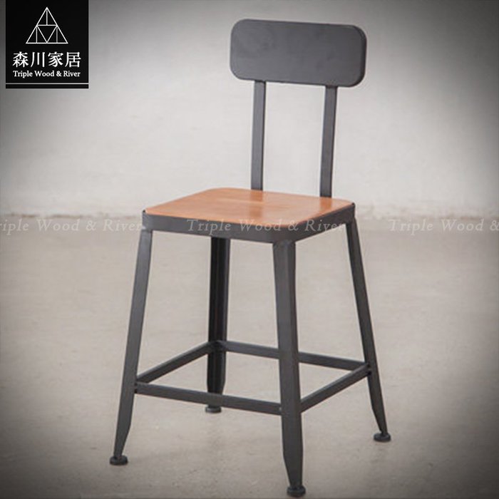 《森川家居》LRC-05RC04A-美式工業LOFT星巴克椅(木款) 餐廳咖啡廳民宿品東西/餐椅休閒椅/IKEA復古