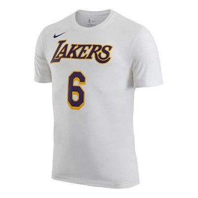 南🔥2022 9月 NIKE NBA Lakers Lebron James 短袖上衣 短T 白 CV8529-116