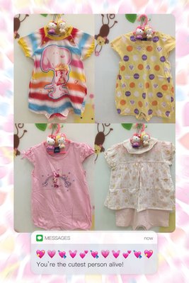 ♔公主城堡♔短袖 專櫃品牌 迪士尼 麗嬰房 百事特 女寶寶 連身衣 兔裝