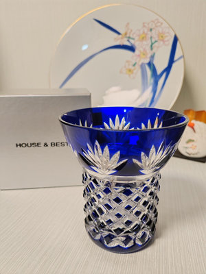 日本回流 hoya豪雅套色水晶花瓶 保存品未使用 幾乎全新