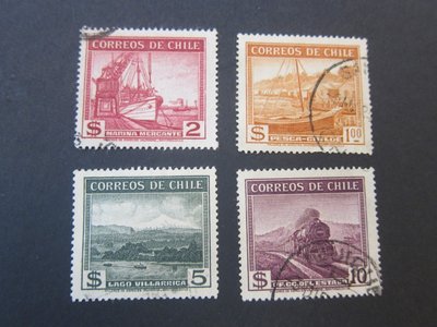 【雲品12】智利Chile 1938 Sc 205,207-09 FU 庫號#B539 92365