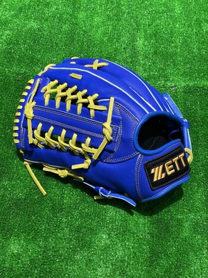 棒球世界 全新ZETT 棒壘球手套T網狀檔12.5吋 (BPGT-80227) 寶藍色特價牛皮軟化處理反手用