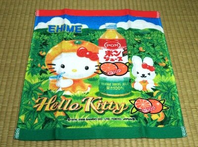 購於日本變裝蜜柑HELLO KITT愛媛限定圖案日本製小毛巾方巾