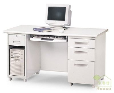 [ 家事達 ] OA-242-5 鋼製液晶白面電腦桌(140*70*74cm) 特價 書桌 辦公桌