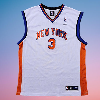 REEBOK NBA 紐約尼克 Stephon Marbury 燙印版 球衣 (XL) (一元起標 無底價)