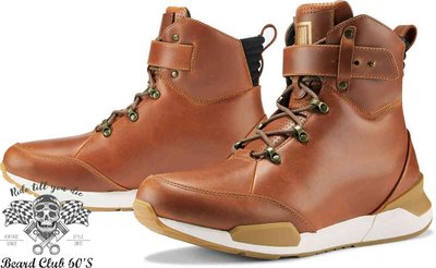 ♛大鬍子俱樂部♛ ICON ® 1000 Varial 美式 復古 街頭 皮革 休閒 D3O腳踝保護 車靴 棕色