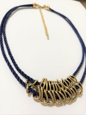 日本 Lattice 雙繩造型項鍊 – 深藍色 Necklace