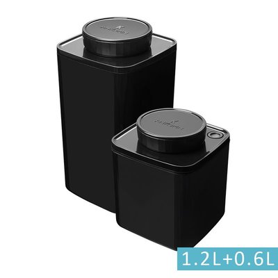ANKOMN Turn-N-Seal 旋轉真空保鮮盒 2入組 (黑色) 1.2L+0.6L 收納罐 儲物罐 現貨附發票