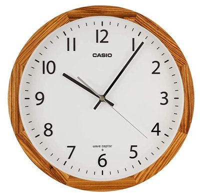 14502A 日本進口 好品質 正品 CASIO卡西歐 木製框掛鐘 牆壁上茶木色質感時鐘電波牆鐘鐘錶送禮禮品