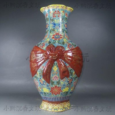 古董古玩瓷器雍正年制高檔琺瑯彩描金手繪福壽紋花瓶收藏老物件