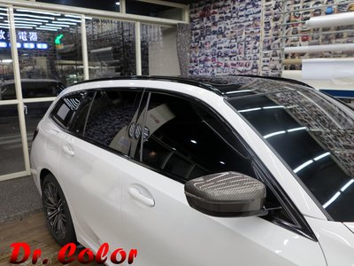 Dr. Color 玩色專業汽車包膜 320i Touring 高亮黑/亮面carbon_水箱護罩/行李架/窗框/後視鏡
