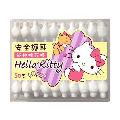 Hello Kitty 安全護耳紙軸棉花棒50入 4715664203181
