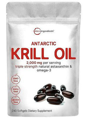 《巨便宜》磷蝦油/蝦紅素/蝦青素 Krill Oil 1000mg*240顆 最低單價！