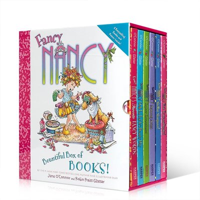 英文原版 全彩橋梁章節書 6冊精裝 Fancy Nancy Bountiful Box of Books 漂亮的南希