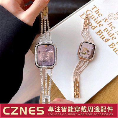 【熱賣精選】鑲鑽錶帶 Apple Watch錶帶 女士錶帶 金屬錶帶 iwatch8 7 5 6 SE 腕帶41 44mm