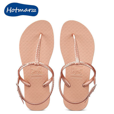 【現貨】促銷hotmarzz黑瑪夾腳涼鞋女款夏季平底軟底時尚羅馬夾板沙灘涼拖鞋
