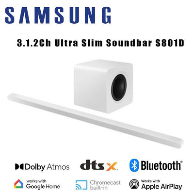 【澄名影音展場】SAMSUNG 三星 HW-S801D/ZW 3.1.2Ch Ultra Slim Soundbar S801D/劇院音響/聲霸