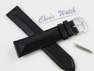 【錶帶家】5mm厚『品質嚴選』20mm 18mm LIMA 義大利進口小羊皮錶帶超厚5mm立體紋質感真皮錶帶黑色