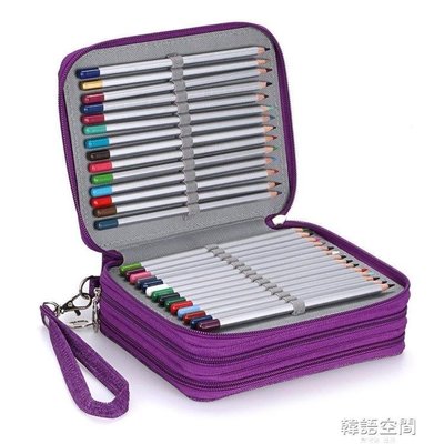 現貨熱銷-大容量72色收納筆袋筆簾美術彩鉛筆簾學生文具盒