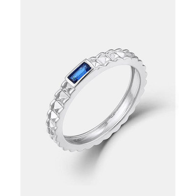 首飾 耳環 項鏈 手鏈 bfirst秋冬新品歐美時尚鑲藍尖晶石齒輪925純銀戒指高級飾品定制