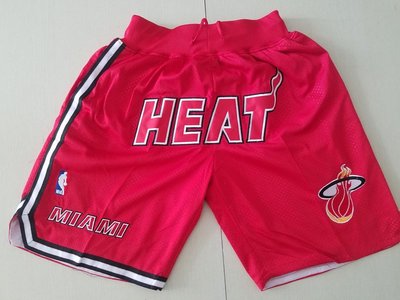 NBA熱火带隊名 口袋版 復古籃球褲 紅色