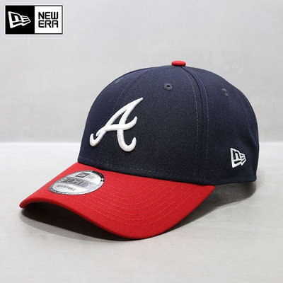 熱款直購#NewEra帽子韓國代購MLB棒球帽硬頂亞特蘭大勇士A字母拼色鴨舌帽潮