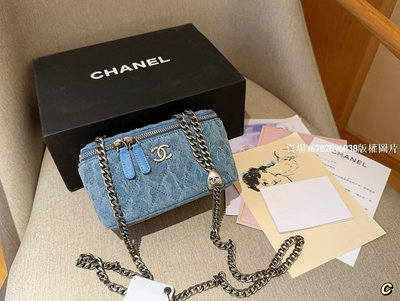 【二手包包】香奈兒Chanel牛仔山茶花chanel23愛心金球盒子包放手機尺寸18cm NO26784