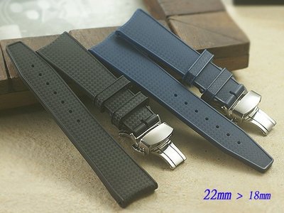 【時間探索】全新 IWC 萬國錶代用進口高級矽膠摺疊扣錶帶 ( 22mm )
