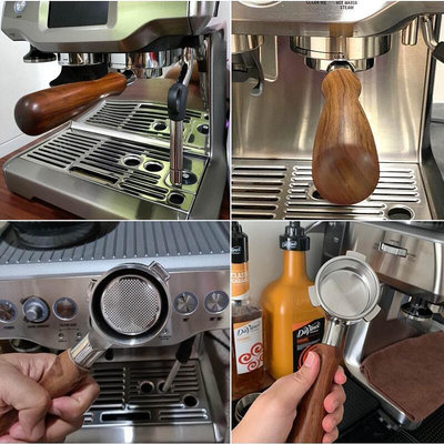 🔥54 毫米無底咖啡端口, 帶木柄, 用於 Breville 咖啡機咖啡機配件