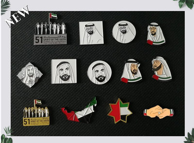 阿拉伯聯合酋長國國慶51周年紀念日推出國慶徽章，酋長徽章，紀