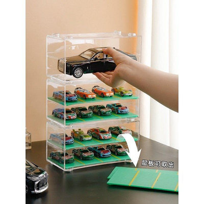 ✨Ins ✨多美卡收納盒透明防塵亞克力1:64合汽車模型停車位風火輪展示櫃-3C玩家