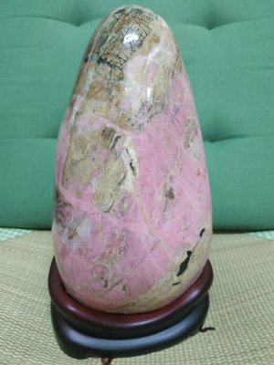 花蓮玫瑰石 金瓜粉紅色玫瑰石 高約22cm 石重4293g 座129g 精品 值得收藏