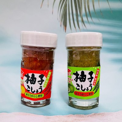 日本 二菱 柚子青辣椒醬/柚子紅辣椒醬 60g 使用大分產柚子 玻璃罐裝