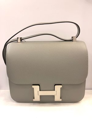 【RECOVER名品二手SOLD OUT】HERMES 全新 斑鳩灰 Constance 康康包 . 24cm