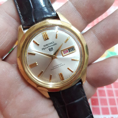 38mm 大錶徑 日本 SEIKO Sportsmatic 藏家釋出 漂亮逸品 老錶 機械錶 真皮加長錶帶＜大手圍ok＞☆ A3 另有 lm gs ks