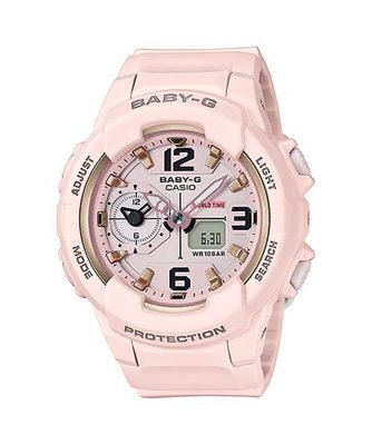 BABY-G CASIO 卡西歐少女繽紛馬卡龍粉紅兩地時間休閒雙顯腕錶 型號：BGA-230SC-4B【神梭鐘錶】