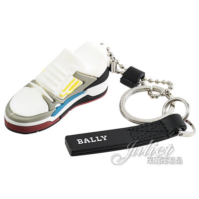 【茱麗葉精品】全新商品 BALLY 專櫃商品 6301276 BALLY CHAMPION球鞋造型鑰匙圈吊飾.白灰 現貨