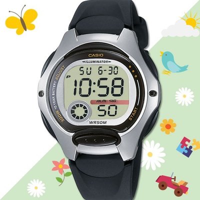 【超人氣】CASIO手錶專賣店 國隆 LW-200-1A 銀框黑錶帶 有型美眉數字女錶