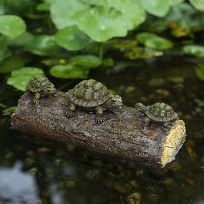 仿真動物青蛙鴨子擺件樹脂工藝品家居微縮模型浮水擺件戶外花園裝