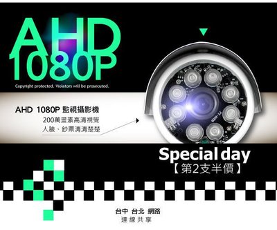 AHD 高解析 1080P 數位監控攝影機 FULL HD 百萬畫素 高清類比 錄影 監視器 鏡頭 主機 200萬 立得