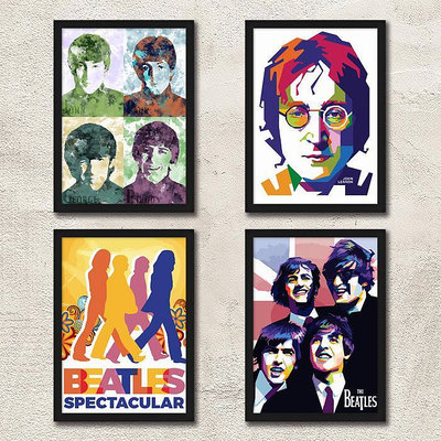 電影海報The Beatles海報裝飾畫披頭士樂隊Lennon列儂咖啡酒吧琴行照片墻海報掛畫
