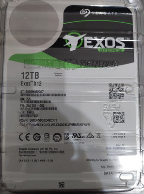 希捷ExosX12 12T氦氣,企業碟,NAS碟,資料中心用硬碟,HD Tune掃描無壞軌,非維修品,備援換下