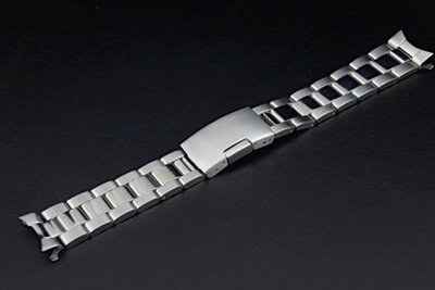 20mm彎頭實心不鏽鋼錶帶,中排光面 ,兩側拉砂質感,SEIKO,SUBMARINER,GMT黑水鬼單折側按扣