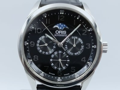 【發條盒子H7516】ORIS 豪利時 Artelier 藝術家多功能月相盈虧機械腕錶 兩地時區 經典男錶7516